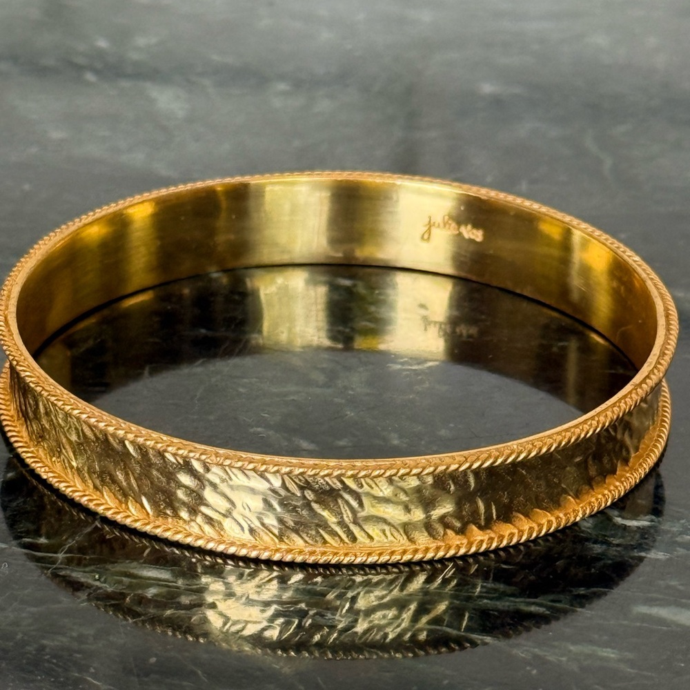 Gold Hammered Bangle Bracelet